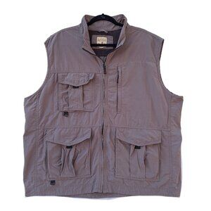 Red Head Men's 2XL Grey Hunting Fishing Full Zipper Vest with Ripstop Pockets